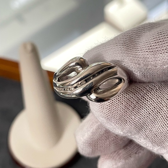 Vintage Sterling silver Modernist Crossover Ring 8.5 - Picture 8 of 8
